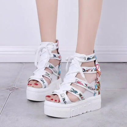 Funki Findz | Shoes | Women's Strappy Platform Wedge Shoes