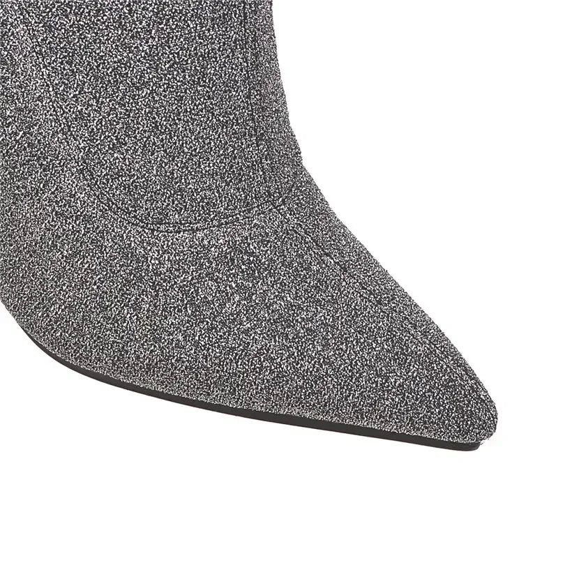 Funki Findz | Boots | Women's Cloth Leopard Print Stiletto Boots