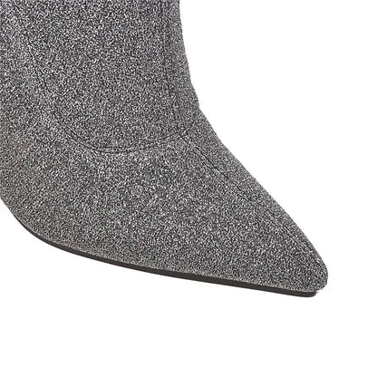 Funki Findz | Boots | Women's Cloth Leopard Print Stiletto Boots