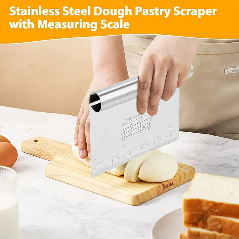 Funki Findz | Cooking Scrapers | Stainless Steel Dough Cutter