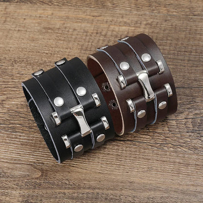 Funki Findz | Bracelets | Unisex Leather Buckle Clip Wristbands