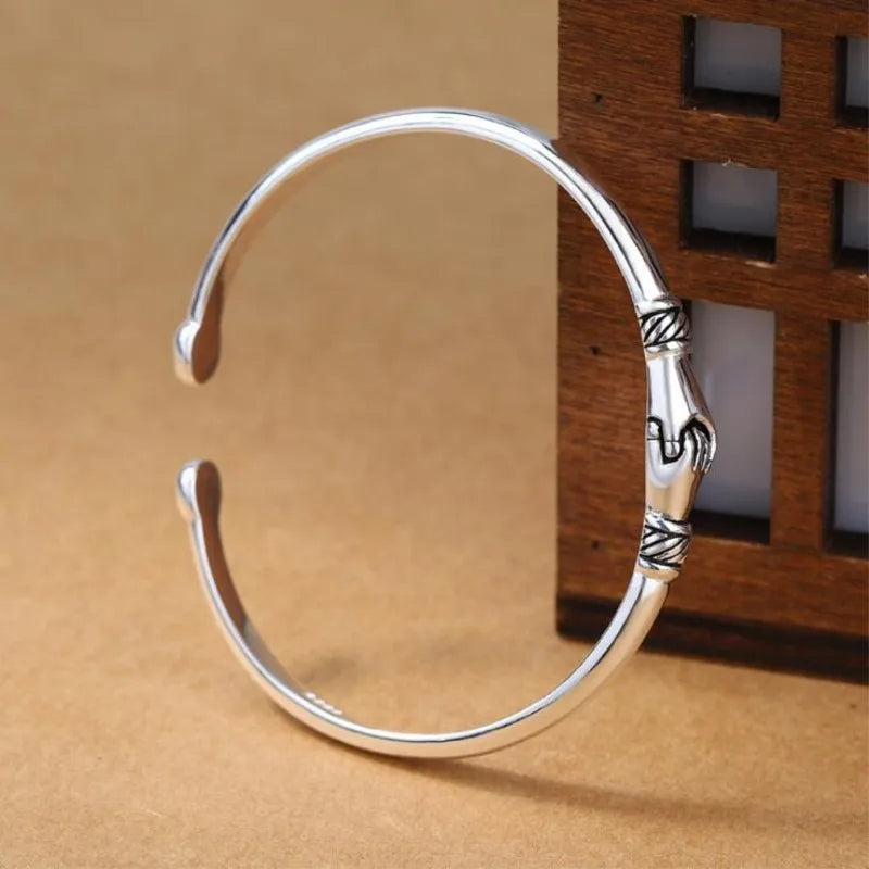 Funki Findz | Bracelets | Men's Women's Silver Hand Hug Bangle
