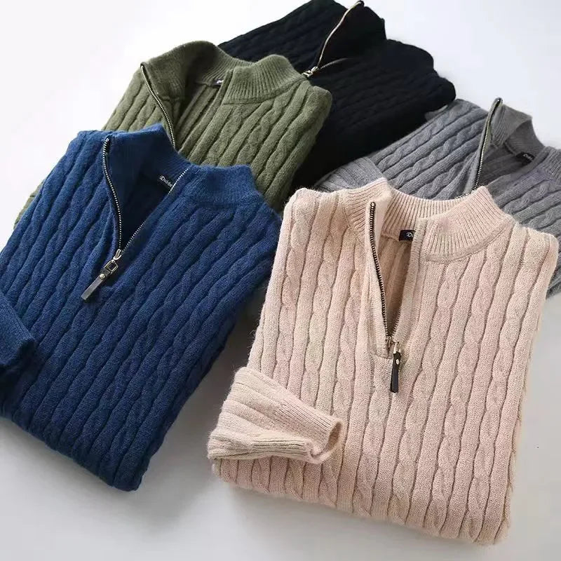 Funki Findz | Sweaters | Men's Slim Mock Neck Knitted Pullovers