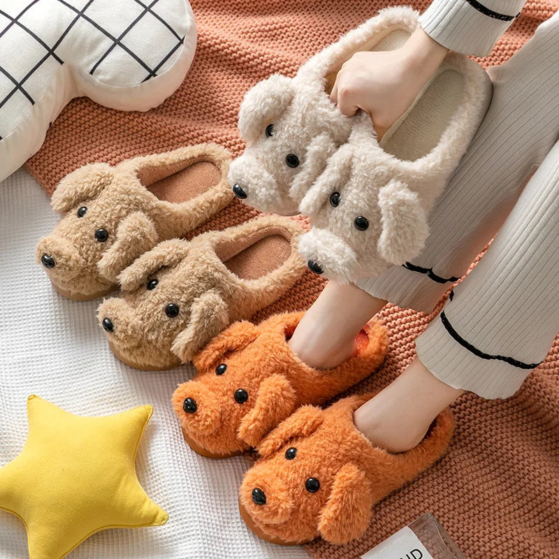 Funki Findz | Shoes | Women's Fluffy Cartoon Dog Fur Slippers