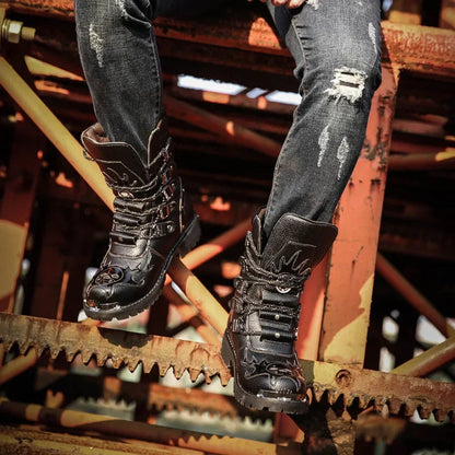 Funki Findz | Boots | Men's Gothic Punk Buckle Strap Biker Boots