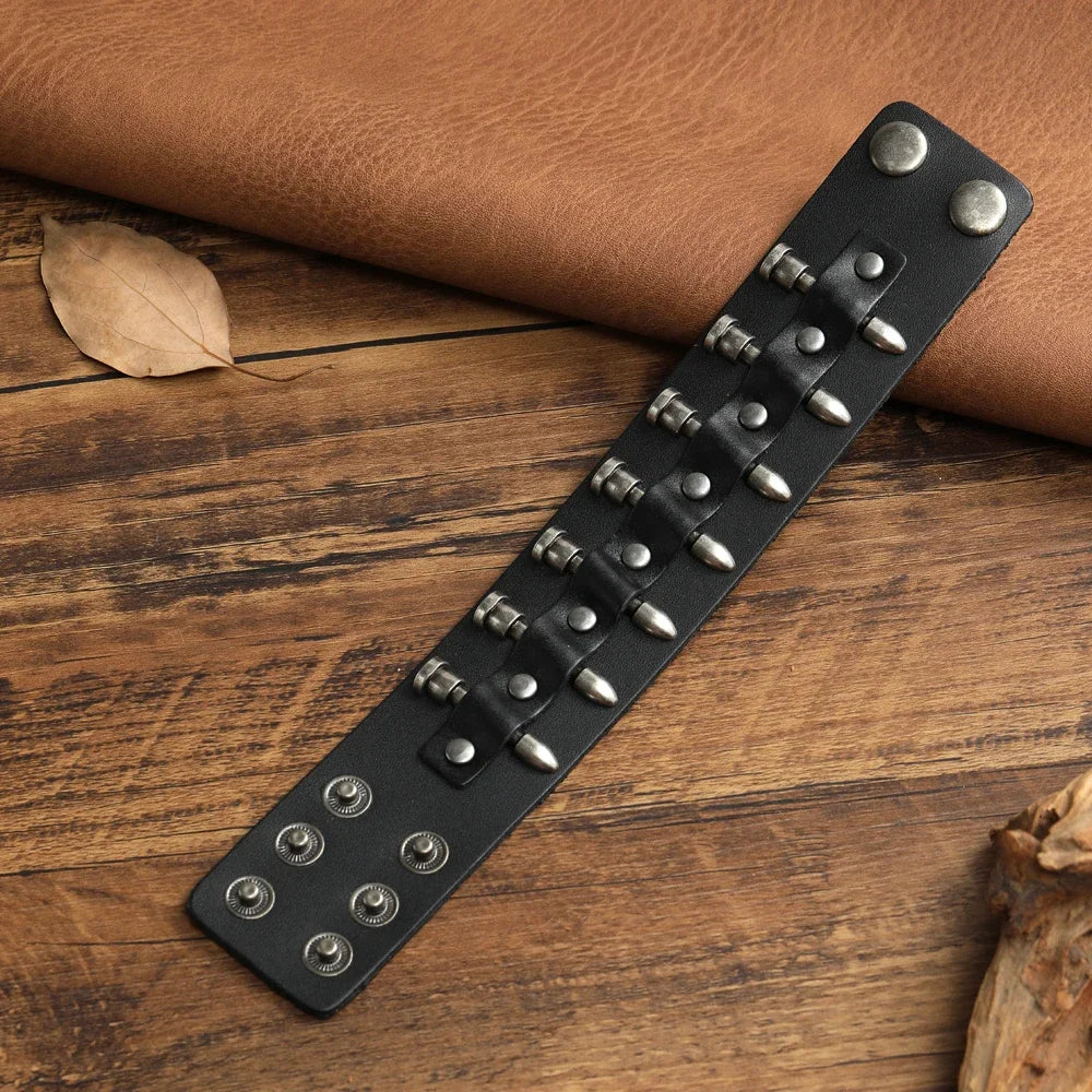 Funki Findz | Bracelets | Unisex Leather Gothic Wristband