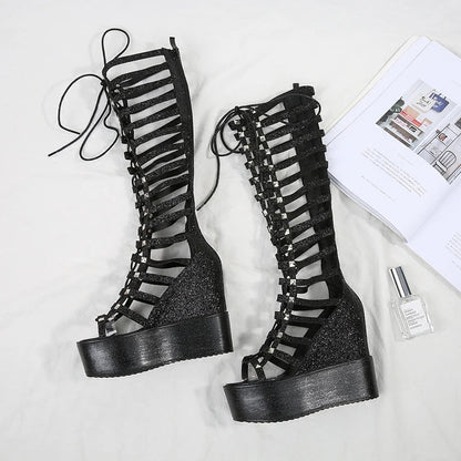 Funki Findz | Boots | Women's Roman Gladiator Wedge Sandals