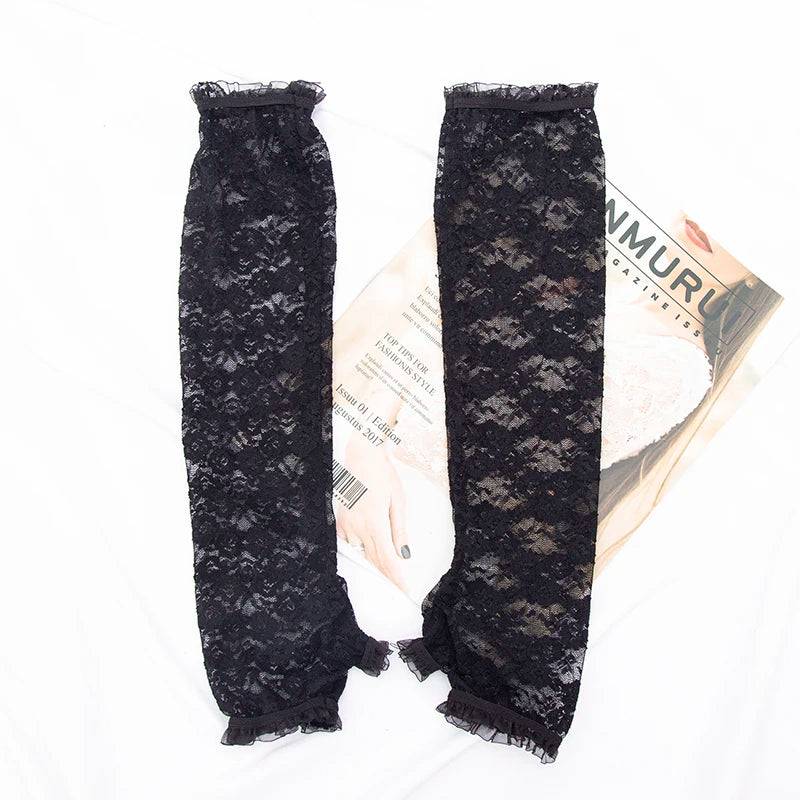 Funki Findz | Gloves | Women's Long Lace Fingerless Gloves