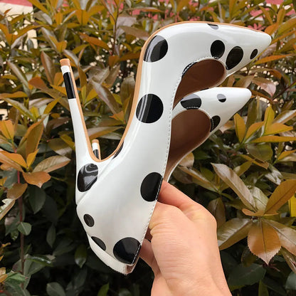 Funki Findz | Shoes | Women's White Black Polka Dot Heels