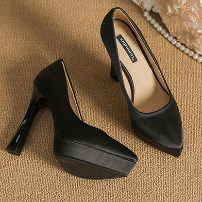 Funki Findz | Shoes | Women's Elegant Satin High Heel Pumps