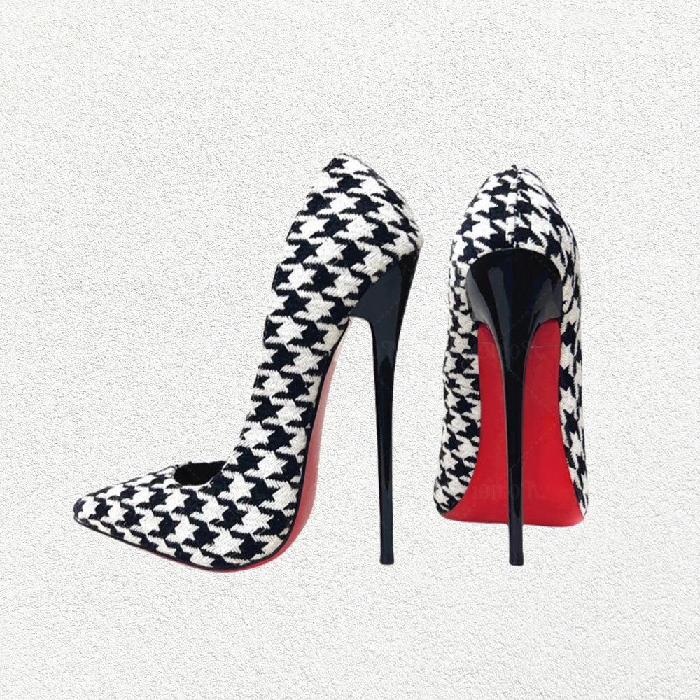 Funki Findz | Shoes | Women's Custom Houndstooth Super High Heels