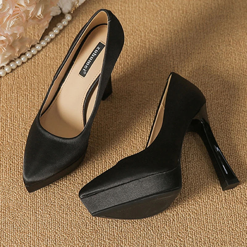 Funki Findz | Shoes | Women's Elegant Satin High Heel Pumps