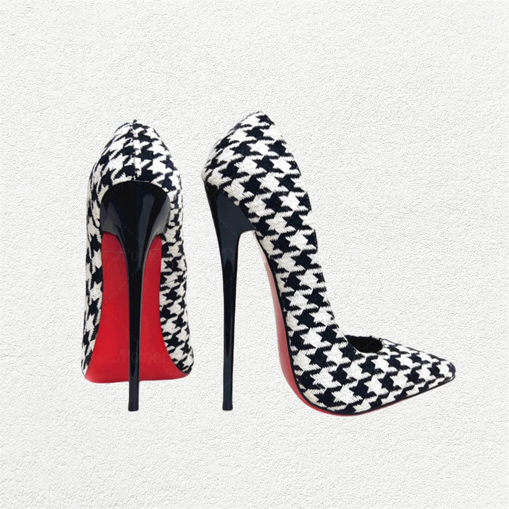 Funki Findz | Shoes | Women's Custom Houndstooth Super High Heels