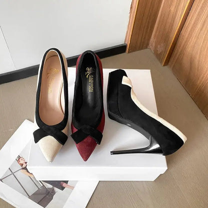 Funki Findz | Shoes | Women's Suede Bow Tie Platorm Heels