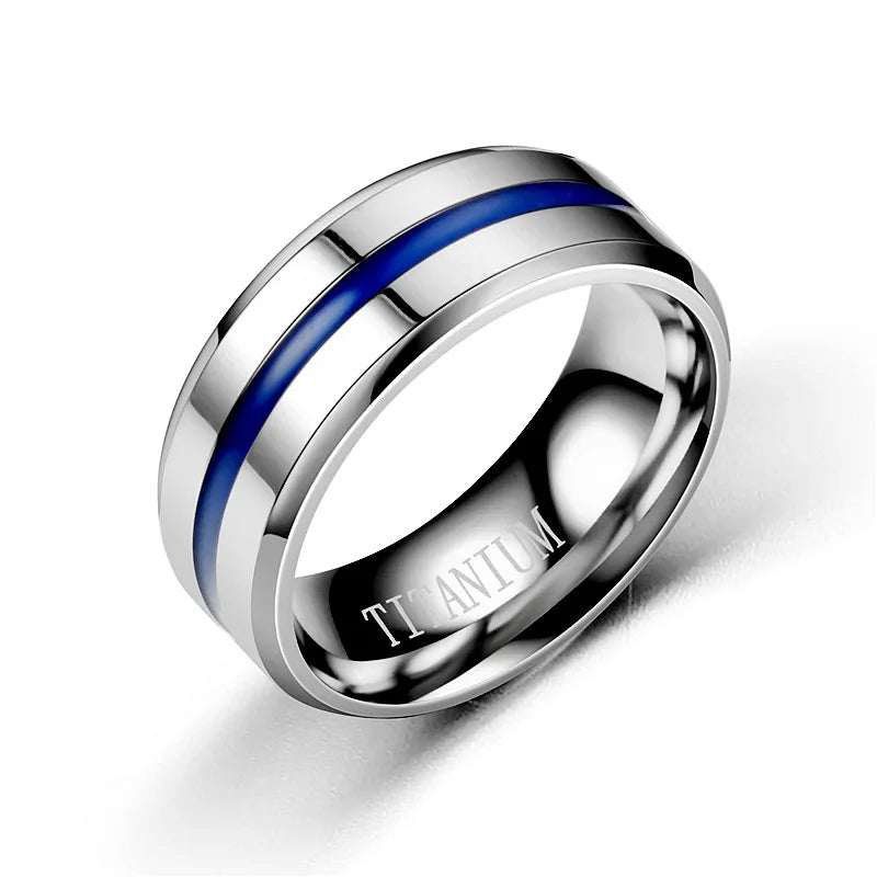 Funki Findz | Rings | Men's Women's Titanium Blue Groove Ring