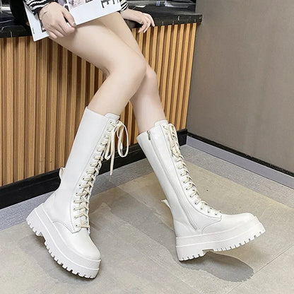 Funki Findz | Boots | Women's Lace Up Chunky Gothic Boots