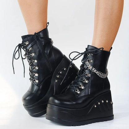 Funki Findz | Boots | Women's Gothic Punk Platform Ankle Boots