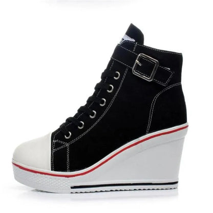 Funki Findz | Boots | Women's High Top Platform Wedge Sneaker