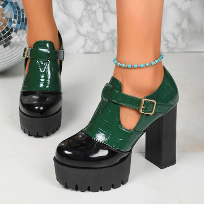 Funki Findz | Shoes | Women's High Block Heeled Mary Janes
