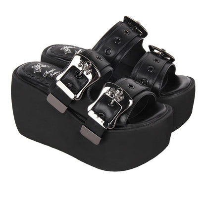 Funki Findz | Shoes | Women's Gothic Buckle Strap High Slides