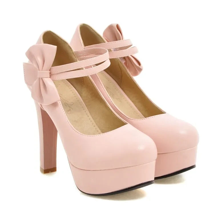 Funki Findz | Shoes | Women's Cute Ankle Bow Wedding Heels