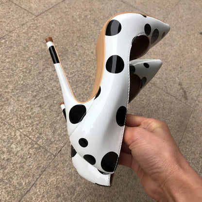 Funki Findz | Shoes | Women's White Black Polka Dot Heels