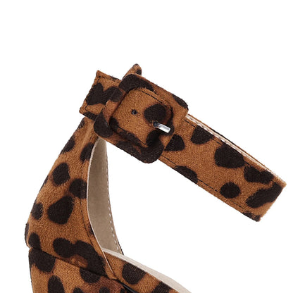 Funki Findz | Shoes | Women's Leopard Print Block Heel Sandals