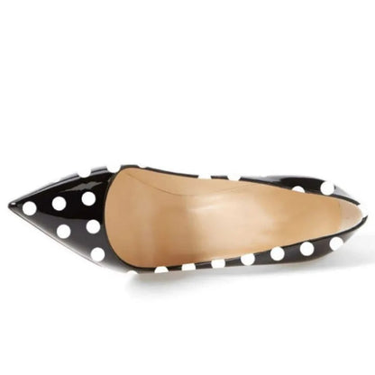 Funki Findz | Shoes | Women's PU Leather Polka Dot Heels