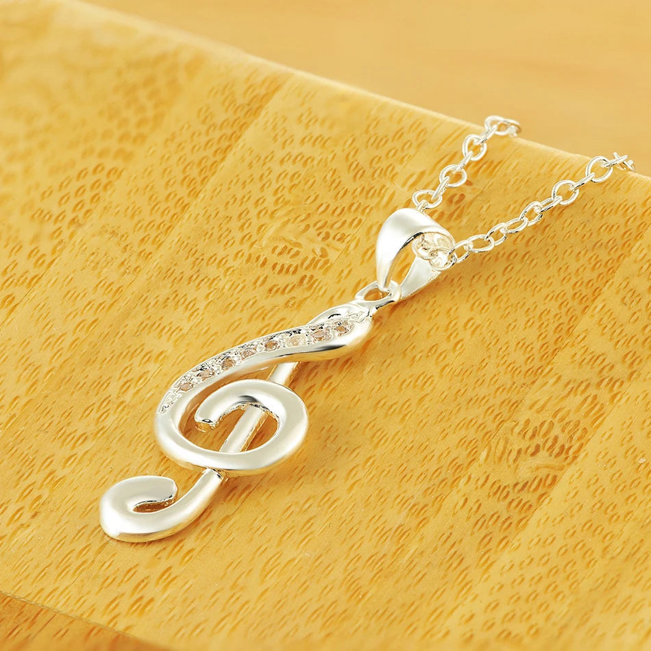 Funki Findz | Necklaces | Unisex Music Note Rhinestone Pendant
