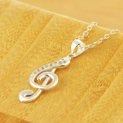 Funki Findz | Necklaces | Unisex Music Note Rhinestone Pendant