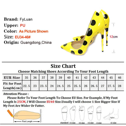 Funki Findz | Shoes | Women's Yellow Black Polka Dot Heels