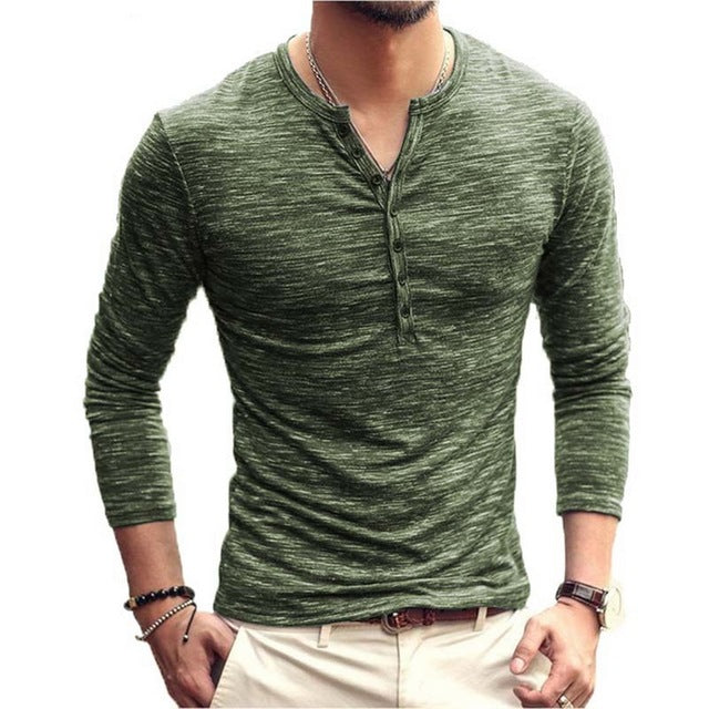 Funki Findz | Shirts | Men's Casual Long Sleeve V-Neck Tee Shirt