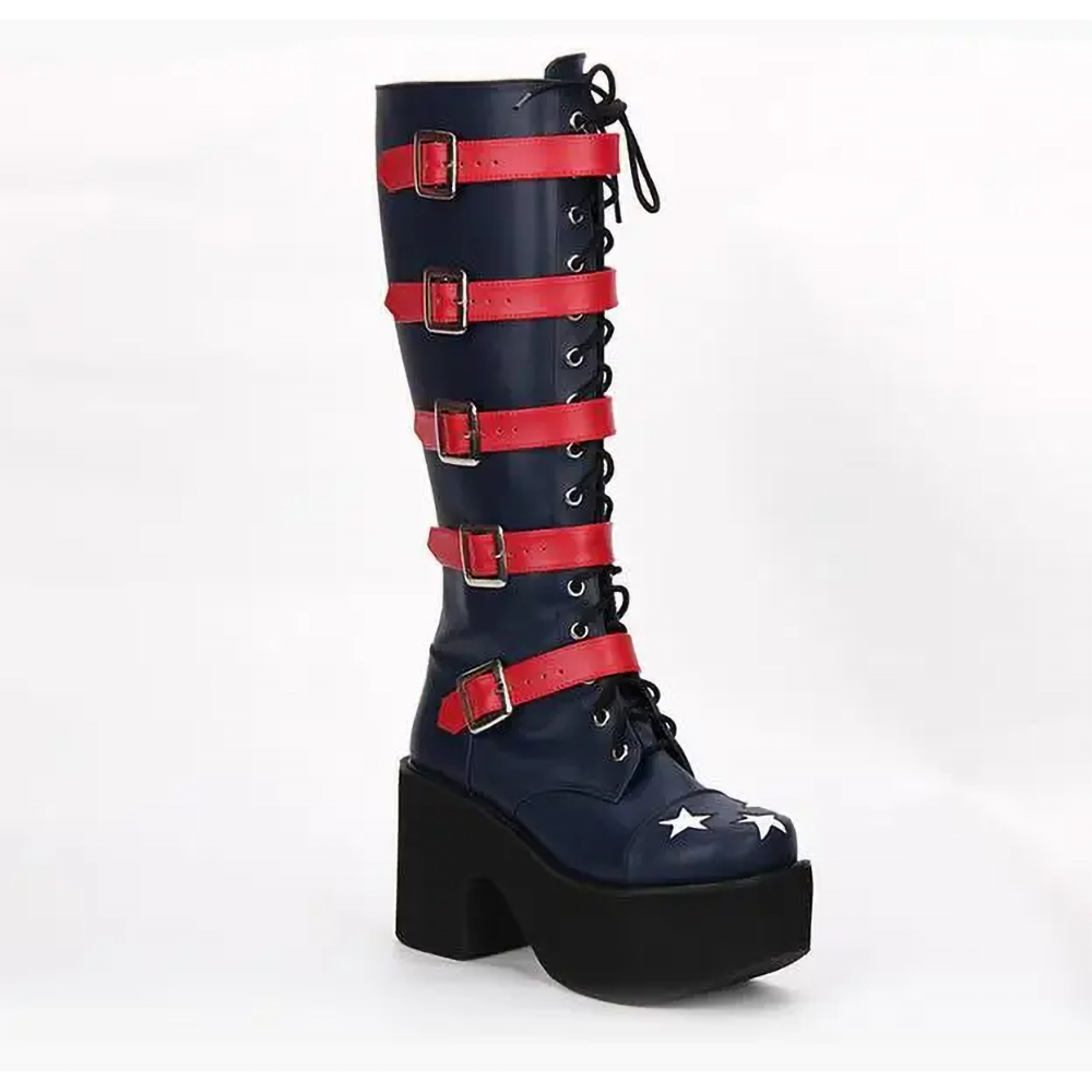 Funki Findz | Boots | Women's Platform Chunky Buckle Boots
