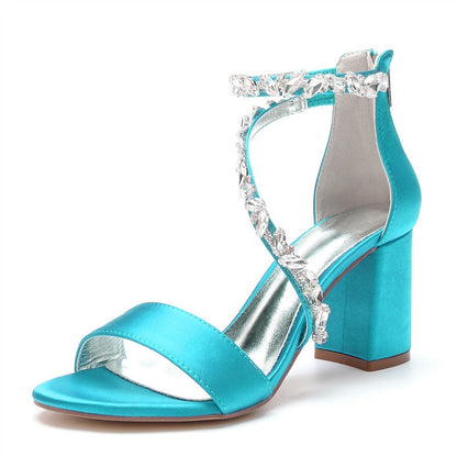 Funki Findz | Shoes | Women's Crystal Silk Wedding Sandals