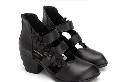 Funki Findz | Shoes | Women's Gothic Leather Low Heel Wedges