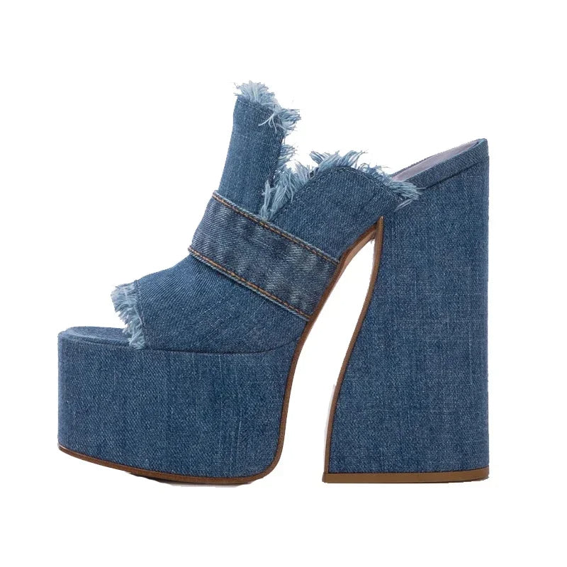 Funki Findz | Shoes | Denim Design Plaform Summer Sandals