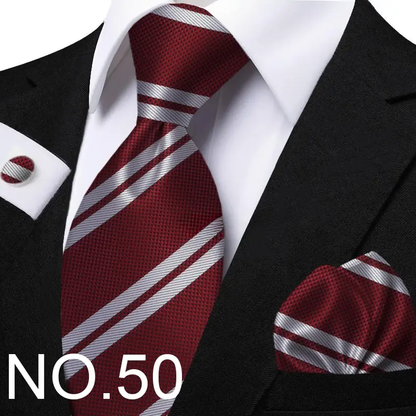 Funki Findz | Neckties | Men's Classic Striped Jacquard Tie Set