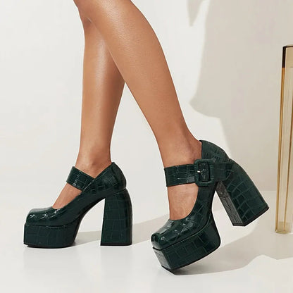 Funki Findz | Shoes | Women's Stone Pattern High-Heel Platform