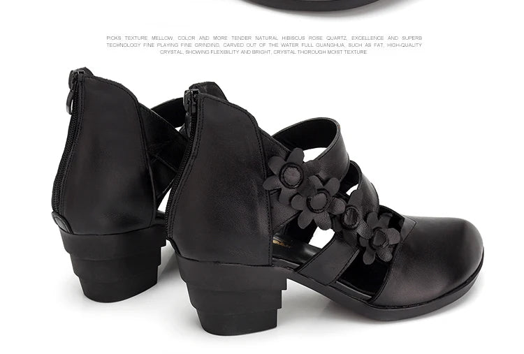 Funki Findz | Shoes | Women's Gothic Leather Low Heel Wedges