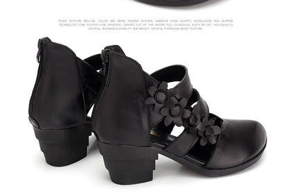 Funki Findz | Shoes | Women's Gothic Leather Low Heel Wedges