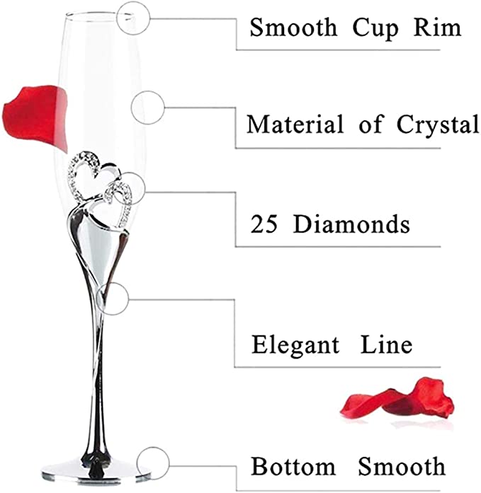Funki Findz | Glasses | Wedding Champagne Flutes 2 Pcs Set