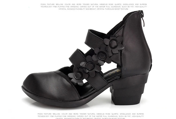 Funki Findz | Shoes | Women's Gothic Leather Low Heel Wedges