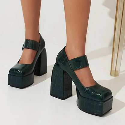 Funki Findz | Shoes | Women's Stone Pattern High-Heel Platform