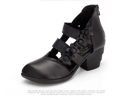 Funki Findz | Shoes | Women's Gothic Leather Low Heel Wedges
