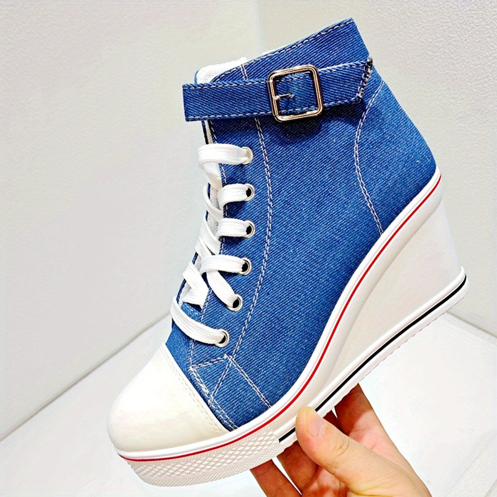 Funki Findz | Boots | Women's High Top Platform Wedge Sneaker