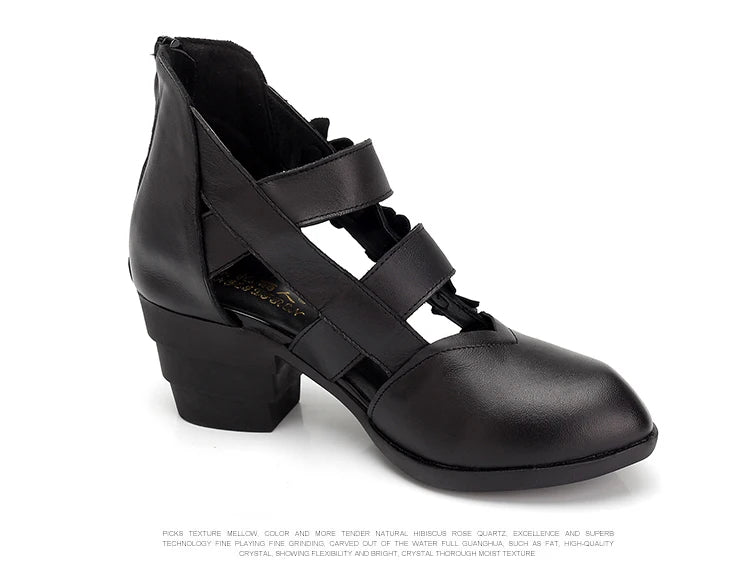 Funki Findz | Shoes | Women's Gothic Leather Low Heel Wedges