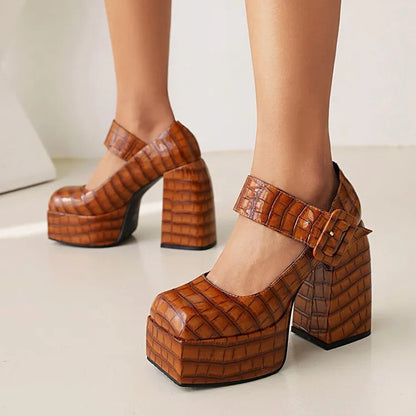Funki Findz | Shoes | Women's Stone Pattern High-Heel Platform