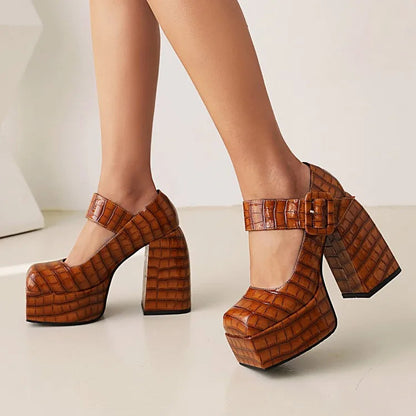 Funki Findz | Shoes | Women's Stone Pattern High-Heel Platform