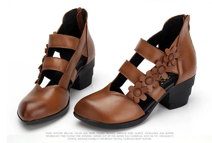 Funki Findz | Shoes | Women's Gothic Leather Low Heel Wedges