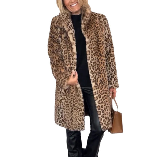 Funki Findz | Jackets | Women's Leopard Print Plush Coat
